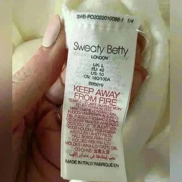 Sweaty Betty Womens Funnel Neck Harmonise Luxe Sweatshirt Ivory Fleece, size 10 - Picture 4 of 4